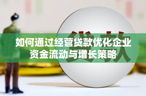 容县如何通过经营贷款优化企业资金流动与增长策略