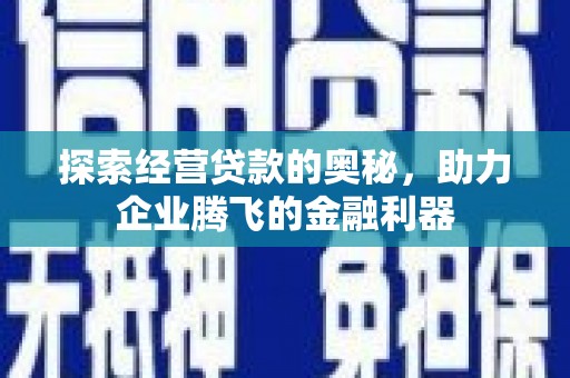 始兴探索经营贷款的奥秘，助力企业腾飞的金融利器