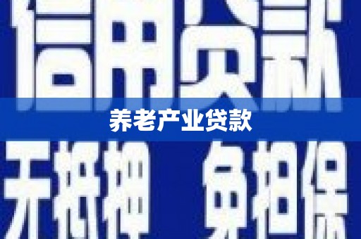 桥东养老产业贷款
